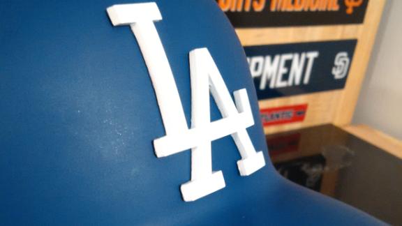 Los Angeles Dodgers Matte Blue 3D Logo Official Mach Pro Replica Baseball  Batting Helmet