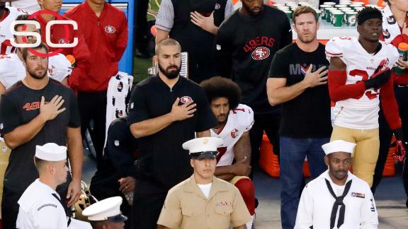 Colin Kaepernick Takes Knee For Anthem Joined By Teammate Eric Reid Abc7 Chicago