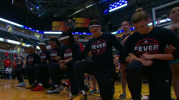 Entire Fever Team Kneels During National Anthem 2 Mercury Players Abc11 Raleigh Durham