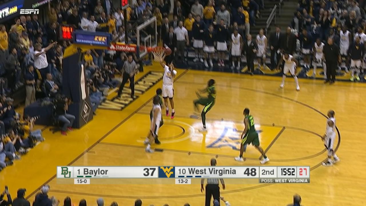 Brandon Watkins Throws Down A Two Handed Dunk For Wvu Espn Video
