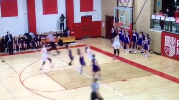 Girl dunking outlet in high school