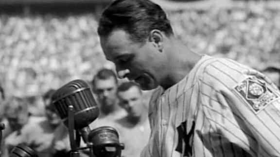 Photos: Baseball star Lou Gehrig delivers famous farewell speech