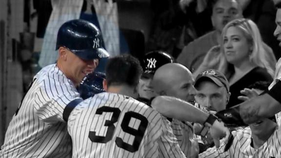 Aaron Judge chipped a tooth while celebrating Brett Gardner's walk
