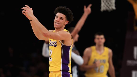 LOOK: Lonzo Ball helps reveal Lakers' new Nike uniforms for 2017-18 