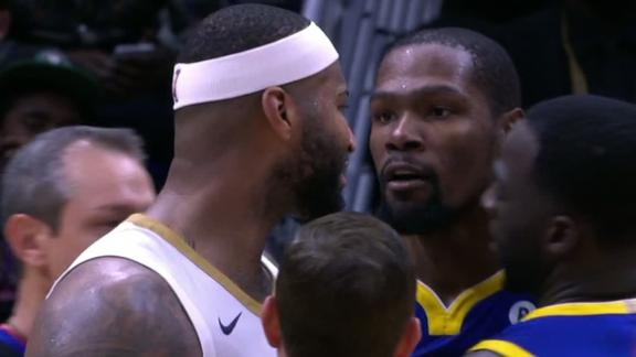 Kevin Durant, DeMarcus Cousins ejected after brief dust-up ...