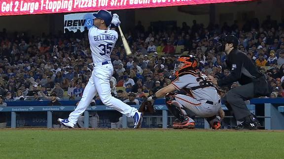 Cody Bellinger, Rich Hill lead Dodgers to 9-0 rout of slumping Giants