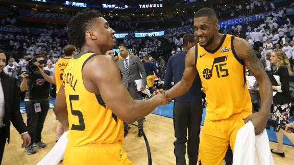 Donovan Mitchell lifts Jazz past Thunder 102-95 to even series