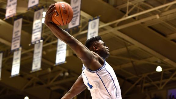 Zion's thunderous dunks highlight Duke's blowout win