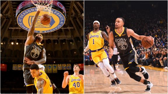 Boogie, Durant, Steph lead 2nd-half comeback vs. Lakers