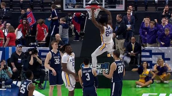 Williams smashes dunk from Waters in LSU win