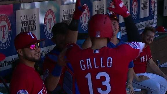 Gallo saves ball after 1st career sac fly