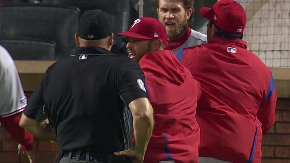 Harper ejected from dugout after arguing call