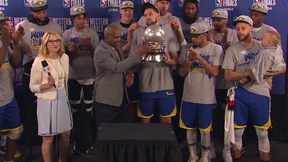 Warriors presented WC championship trophy