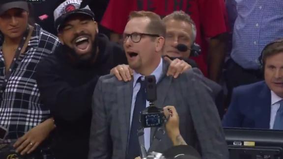 Drake gives coach Nurse celebratory massage