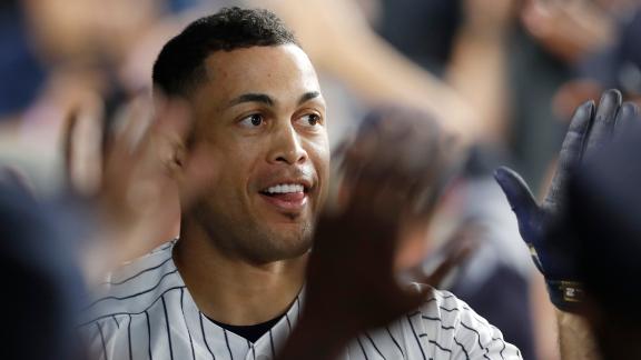 Stanton launches first homer of season 445 feet