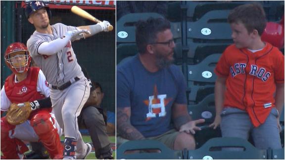 Young Astros fan throws Bregman HR back, grilled by his father