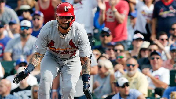 Foul Ball Strikes Cardinals Catcher Yadier Molina in the Groin