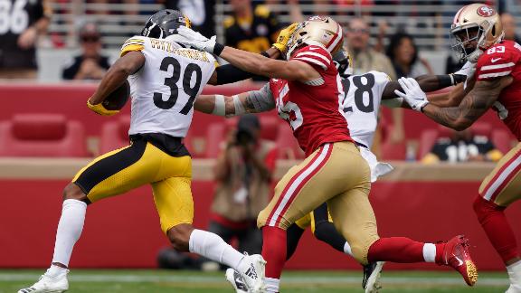 Fitzpatrick snags INT, forces fumble in Steelers debut