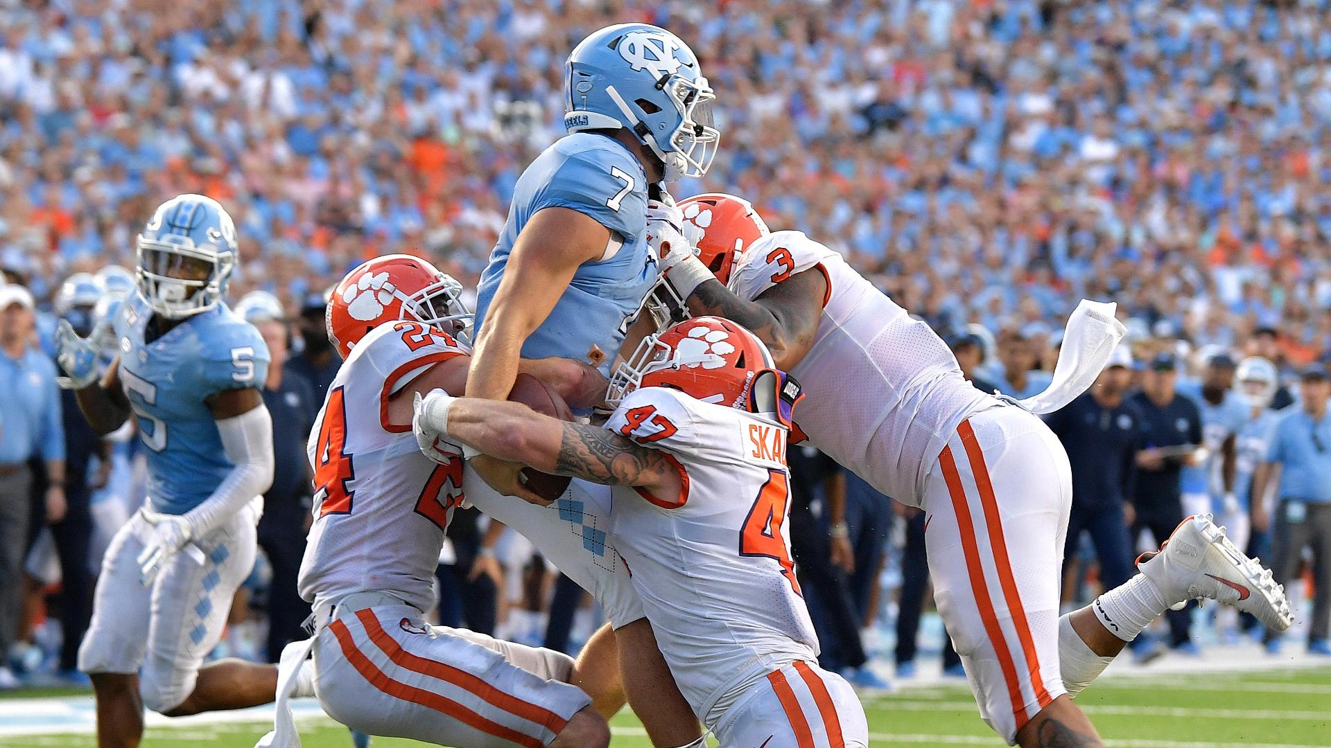 No. 1 Clemson stops 2-point conversion, beats North ...