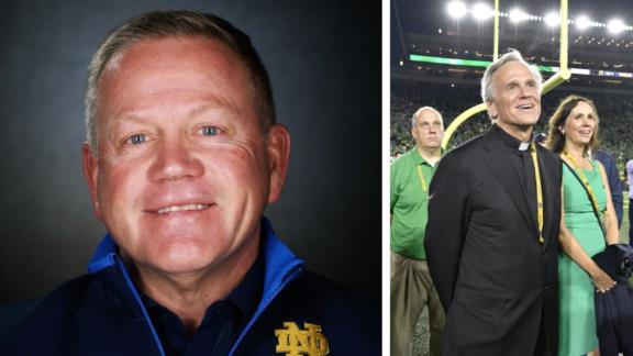 Brian Kelly negotiates contract with a priest