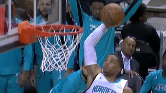 Ball movement leads to Bridges' dunk