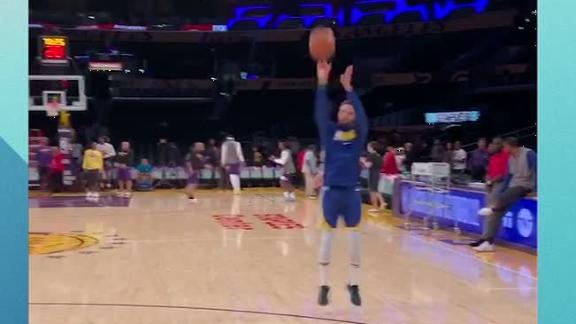 Steph hits 9 straight 3s in pregame