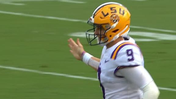 Burrow ties LSU record with TD pass