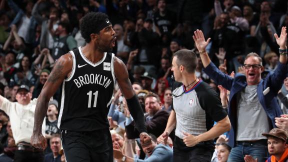 Kyrie sets Nets record with 50 points in debut