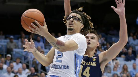 Freshman Anthony Scores 34 Points No 9 Unc Beats Irish Abc7 Chicago