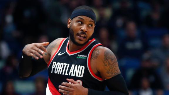 Carmelo has up-and-down debut with Blazers
