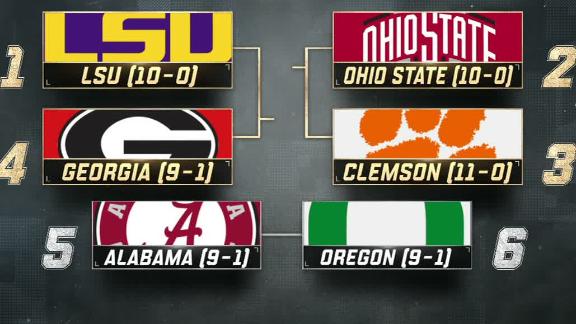 LSU, Ohio State, Clemson and Georgia remain at the top