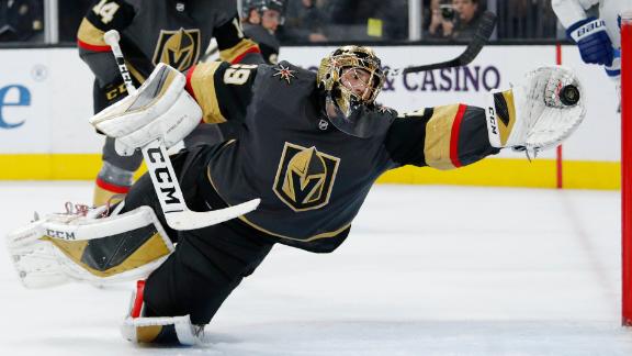 Fleury dives to make incredible save