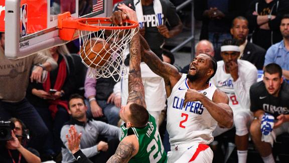 Kawhi dunks all over Theis for vicious poster slam
