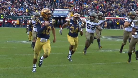 Perry sidesteps a man, goes 55 yards for TD