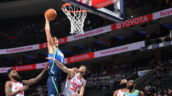 Porzingis Leads Short Handed Mavericks Past 76ers 117 98 6abc Philadelphia