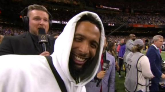 OBJ interrupts McAfee on LSU's sideline