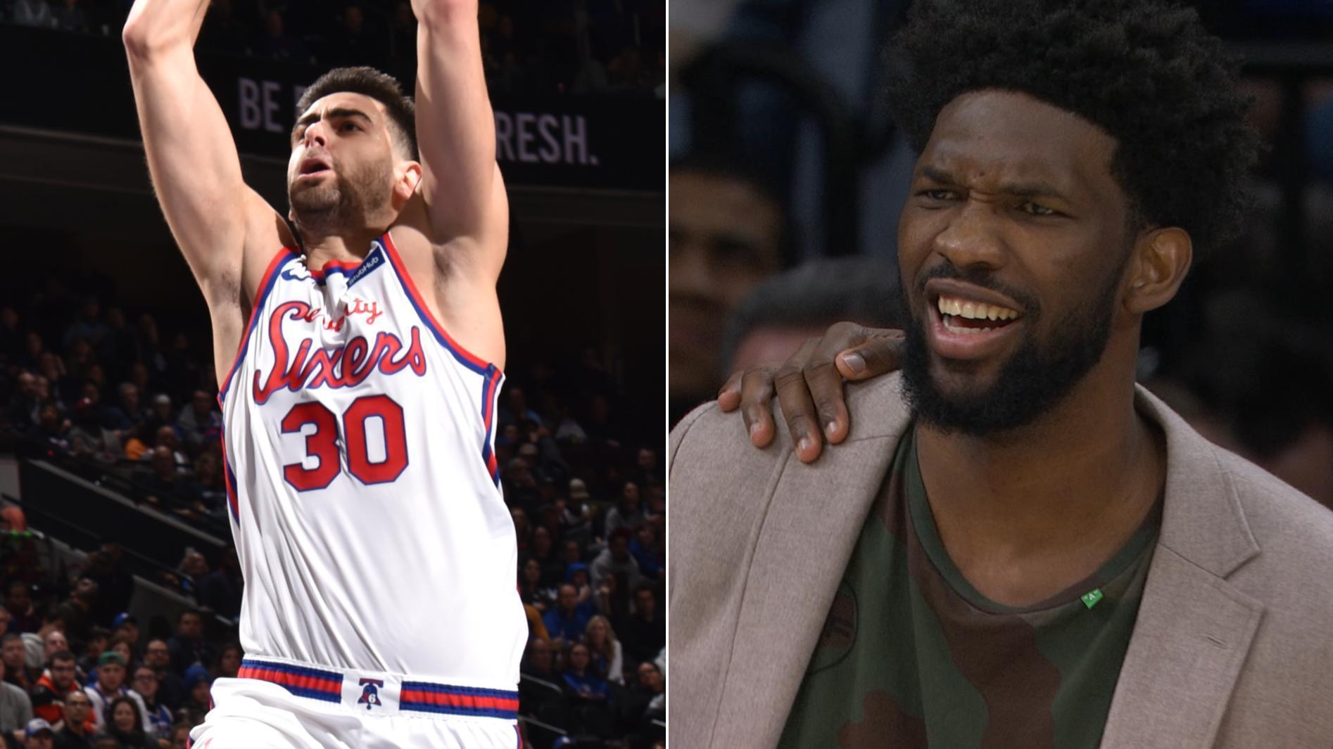 Embiid loves Korkmaz's dunk