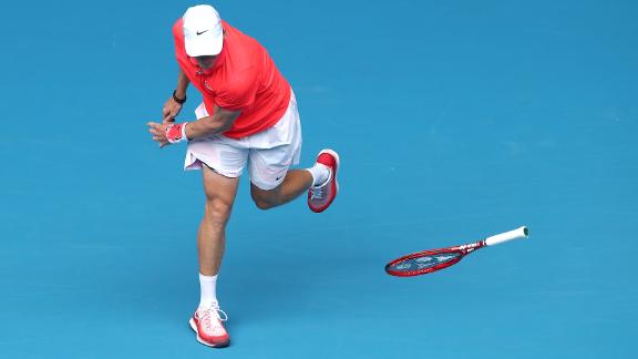 Shapovalov throws racquet, yells at umpire in frustration