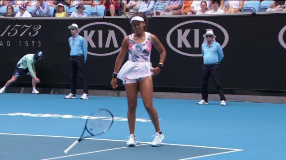 Osaka throws racket in frustration