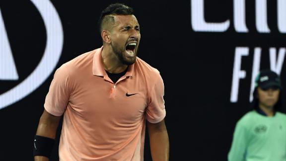 Kyrgios hyped after winning in straight sets