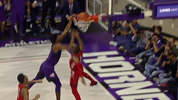 TCU's Samuel obliterates the rim and flexes