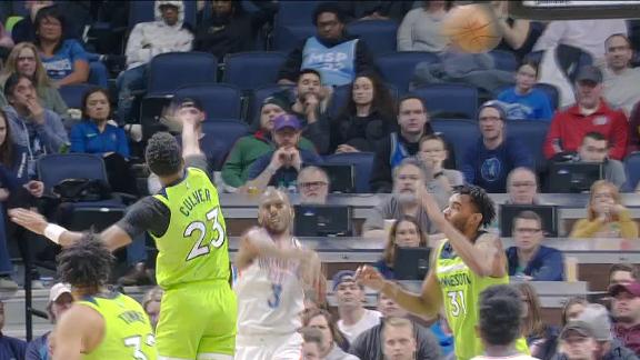 Paul heaves it to an open Muscala for 3