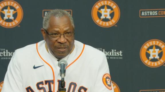 Astros manager Dusty Baker shares father-son moment at spring training