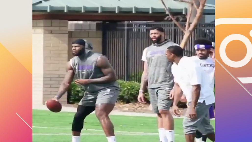 Unseen footage emerges online of LeBron James playing football in