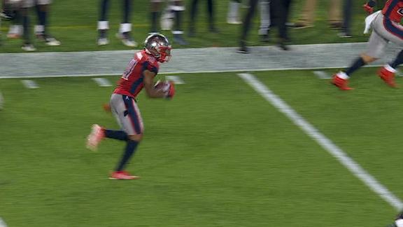 Roughnecks' Johnson turns on the jets for huge INT return