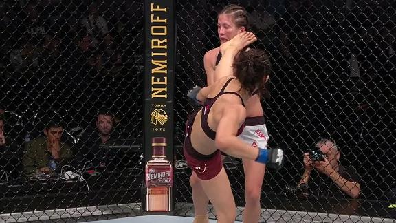 Yan hits Kowalkiewicz with some sweet chin music