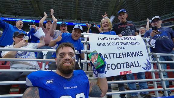 BattleHawks' Sayles trades XFL ball for Girl Scout cookies