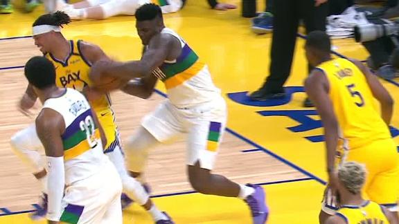 Zion out muscles the Warriors for incredible and-1