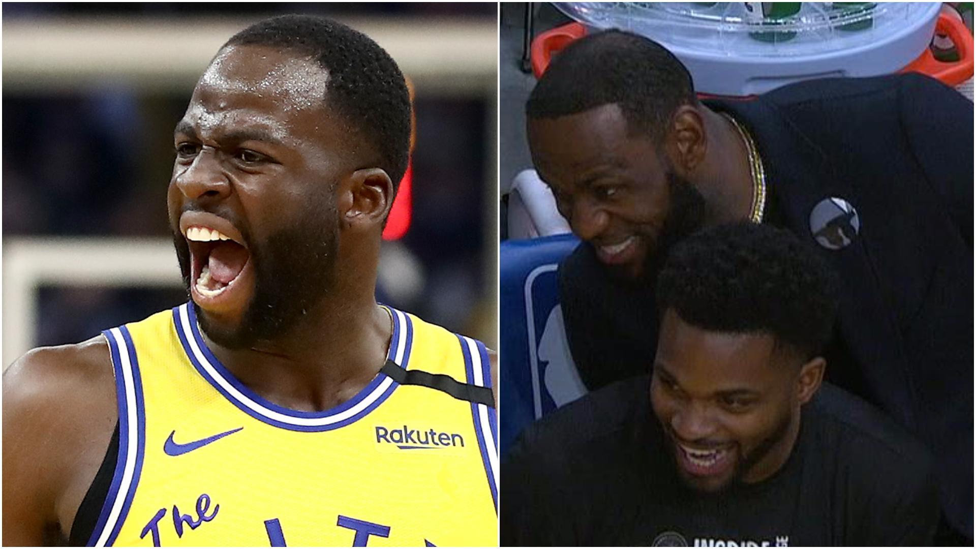 LeBron has no chill cheering on Draymond's ejection