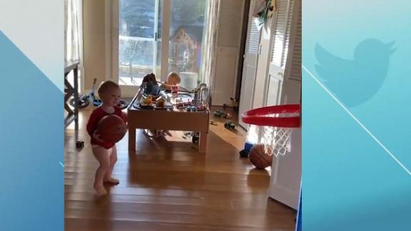 Baby gets buckets in quarantine